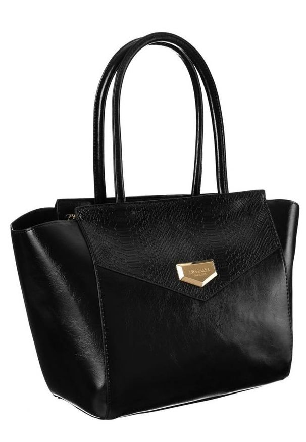 Shopper bag czarny Monnari BAG2890-020. Kolor: czarny. Wzór: aplikacja. Materiał: skórzane. Styl: elegancki