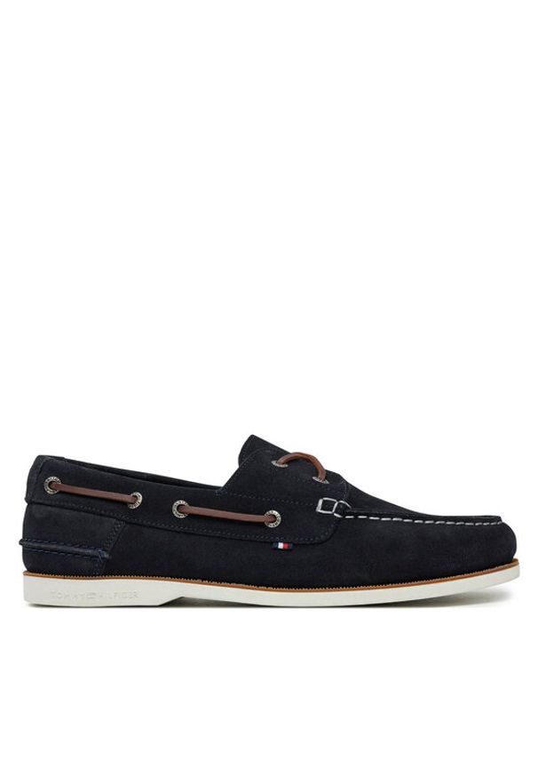 TOMMY HILFIGER - Tommy Hilfiger Półbuty Th Boat Shoe Core Suede FM0FM05387 Granatowy. Kolor: niebieski. Materiał: skóra, zamsz