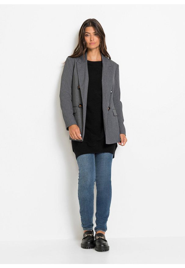 bonprix - Długi sweter z mieszanki wiskozy. Kolor: czarny. Materiał: wiskoza. Długość: długie