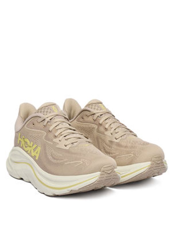 HOKA - Hoka Buty do biegania Clifton 10 1162030 Beżowy. Kolor: beżowy. Materiał: materiał