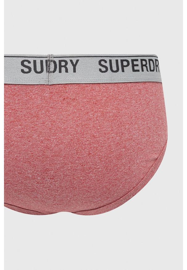 Superdry slipy (3-pack) męskie kolor bordowy. Kolor: czerwony. Materiał: bawełna