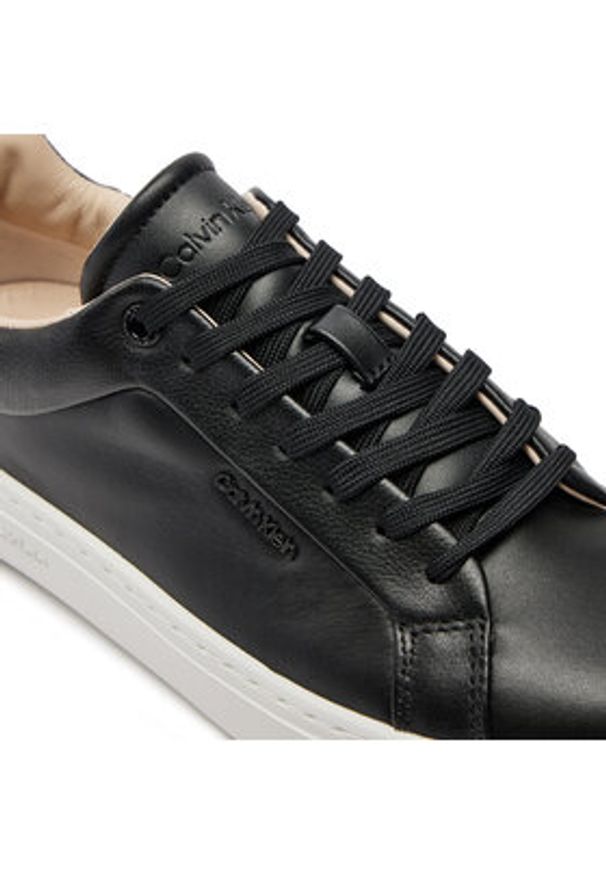 Calvin Klein Sneakersy Cupsole Lace Up W/Ml Lth HW0HW02119 Czarny. Kolor: czarny. Materiał: skóra
