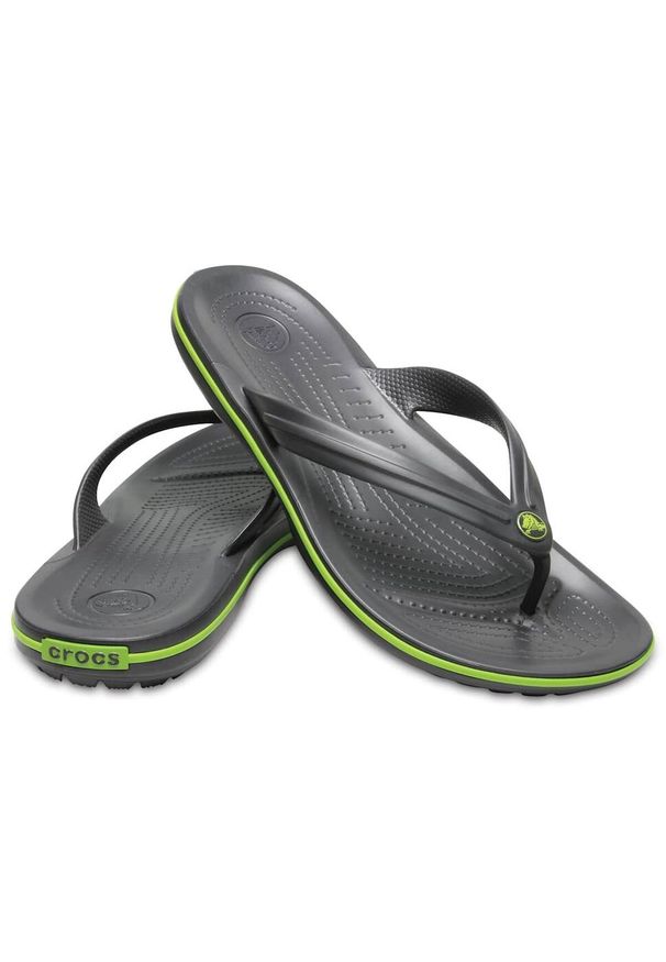 Japonki plażowe dla dorosłych Crocs Crocband Flip. Okazja: na plażę. Kolor: szary, wielokolorowy, zielony. Materiał: materiał, syntetyk