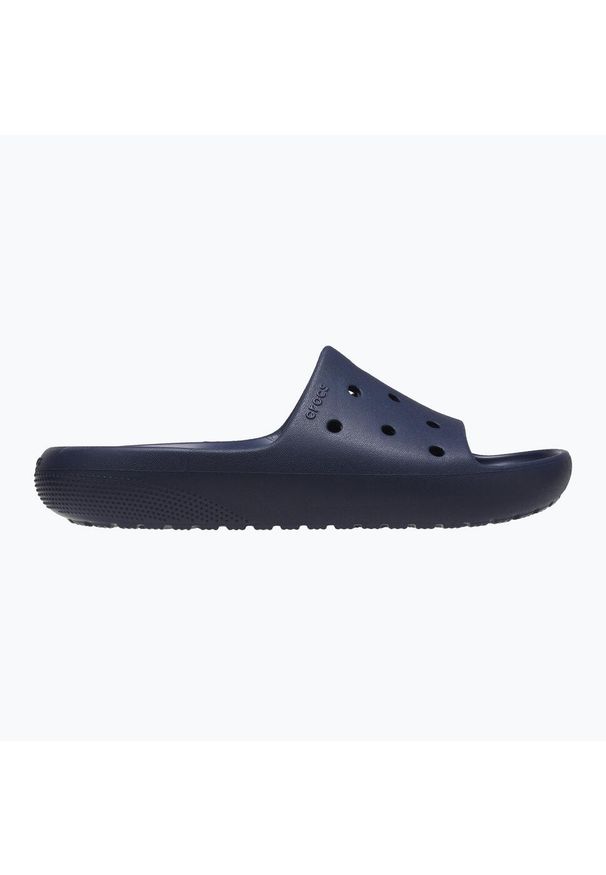 Klapki plażowe dla dorosłych Crocs Classic Slide V2. Okazja: na plażę. Kolor: niebieski. Styl: klasyczny