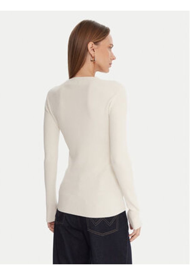 Kontatto Sweter 3M0809C Écru Slim Fit. Kolor: kremowy. Materiał: syntetyk
