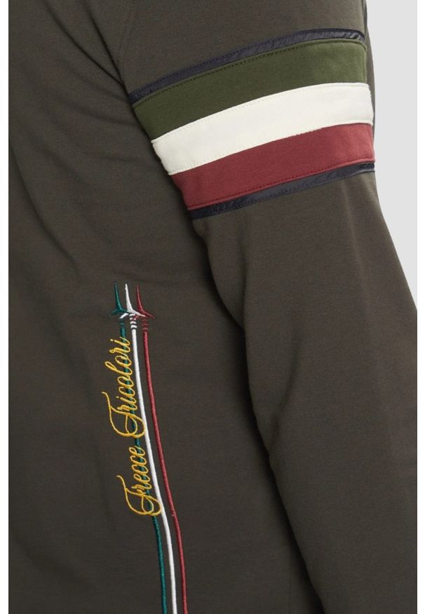 Aeronautica Militare - AERONAUTICA MILITARE Szarozielona bluza męska With Tricolor Insert, Rozmiar XXL. Kolor: zielony