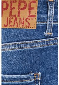 Pepe Jeans Szorty jeansowe damskie gładkie high waist. Okazja: na co dzień. Stan: podwyższony. Kolor: niebieski. Materiał: denim. Wzór: gładki. Styl: casual #4