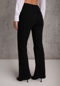 Renee - Czarne Jeansy Dzwony z Bawełną w Stylu Retro Peisimia. Kolekcja: plus size. Kolor: czarny. Długość: krótkie. Styl: retro #4