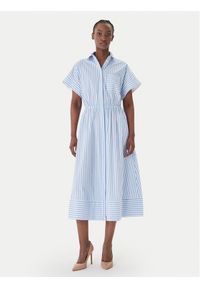 JOOP! Sukienka koszulowa Donika 30101379 Błękitny Regular Fit. Kolor: niebieski. Materiał: bawełna. Typ sukienki: koszulowe #1