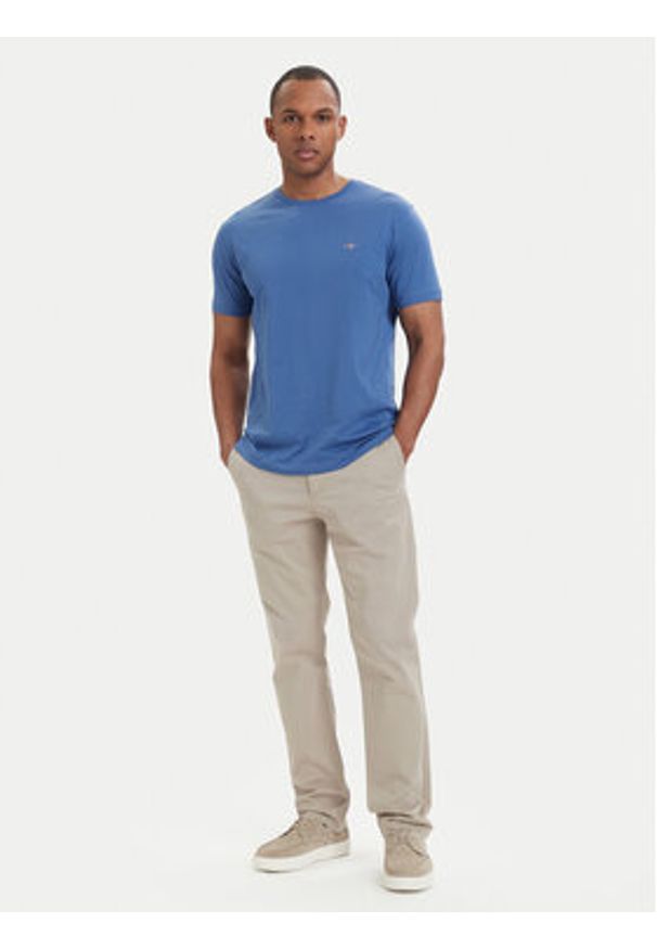 GANT - Gant T-Shirt Shield 2003184 Niebieski Regular Fit. Kolor: niebieski. Materiał: bawełna