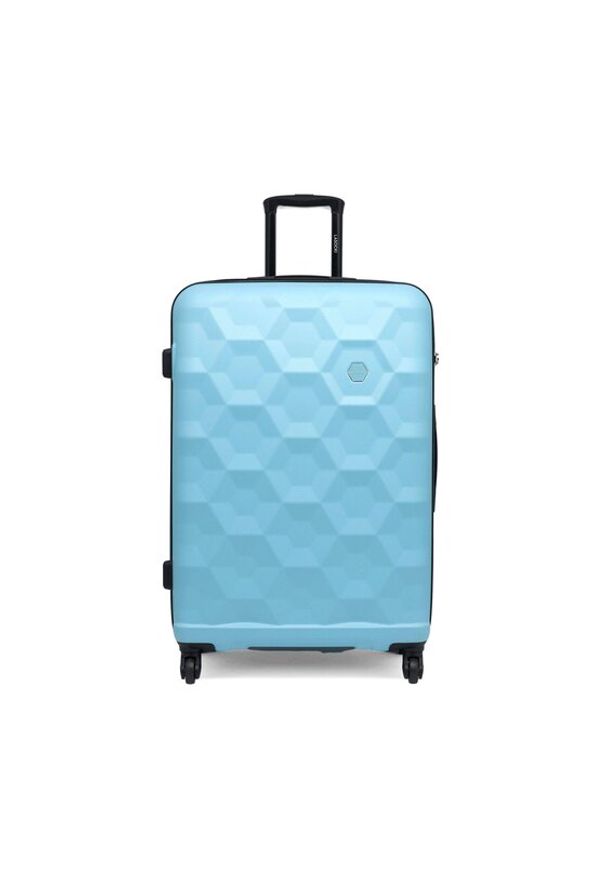 Duża Twarda Walizka Lasocki. Kolor: niebieski