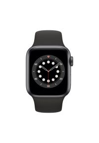 APPLE Watch 6 Cellular 44mm (Gwiezdna szarość z opaską sportową w kolorze czarnym). Rodzaj zegarka: smartwatch. Kolor: czarny. Materiał: poliester, nylon, guma, materiał. Styl: sportowy #2
