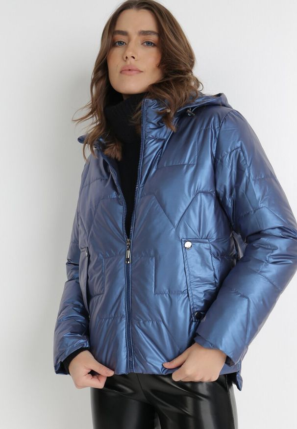 Born2be - Niebieska Kurtka Tenerin. Typ kołnierza: kaptur. Kolor: niebieski. Długość: długie