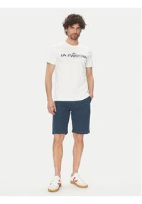 La Martina Szorty materiałowe Vics MAB004 TL147 Granatowy Regular Fit. Kolor: niebieski. Materiał: len, bawełna #3