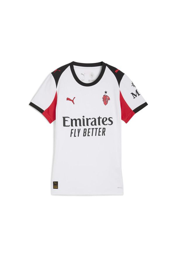 Puma - Damska koszulka wyjazdowa AC Milan 25/26 PUMA White For All Time Red. Kolor: biały, czerwony, wielokolorowy