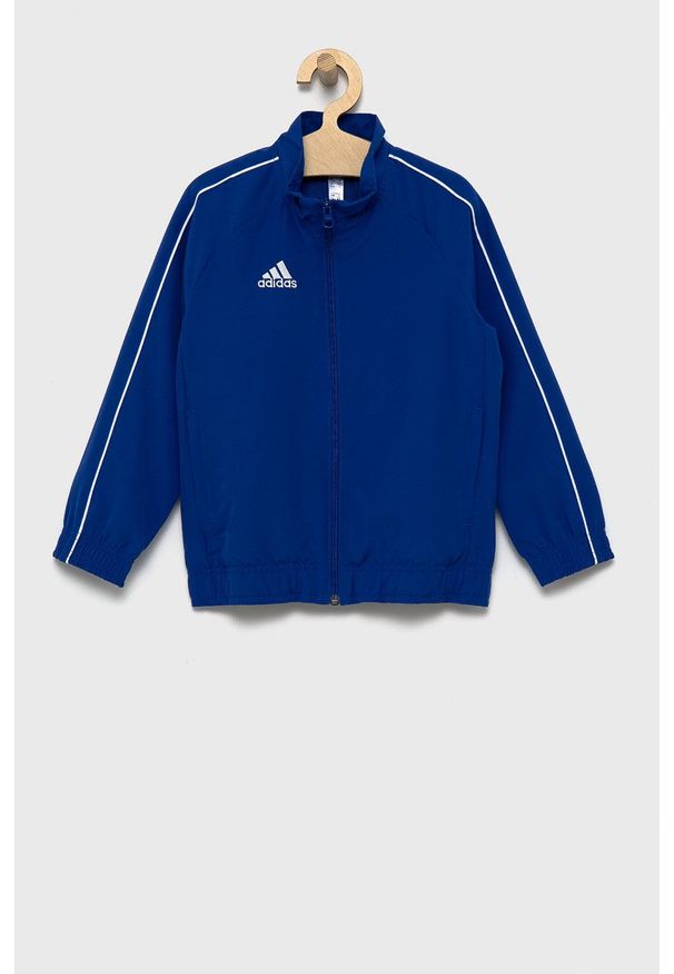 adidas Performance Bluza dziecięca gładka. Okazja: na co dzień. Kolor: niebieski. Materiał: tkanina. Długość rękawa: raglanowy rękaw. Wzór: gładki. Styl: casual