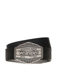 Wrangler Pasek Męski Big Buckle 112358068 Czarny. Kolor: czarny. Materiał: skóra