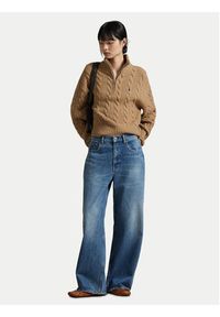 Polo Ralph Lauren Sweter 211972130002 Beżowy Relaxed Fit. Typ kołnierza: polo. Kolor: beżowy. Materiał: wełna #4