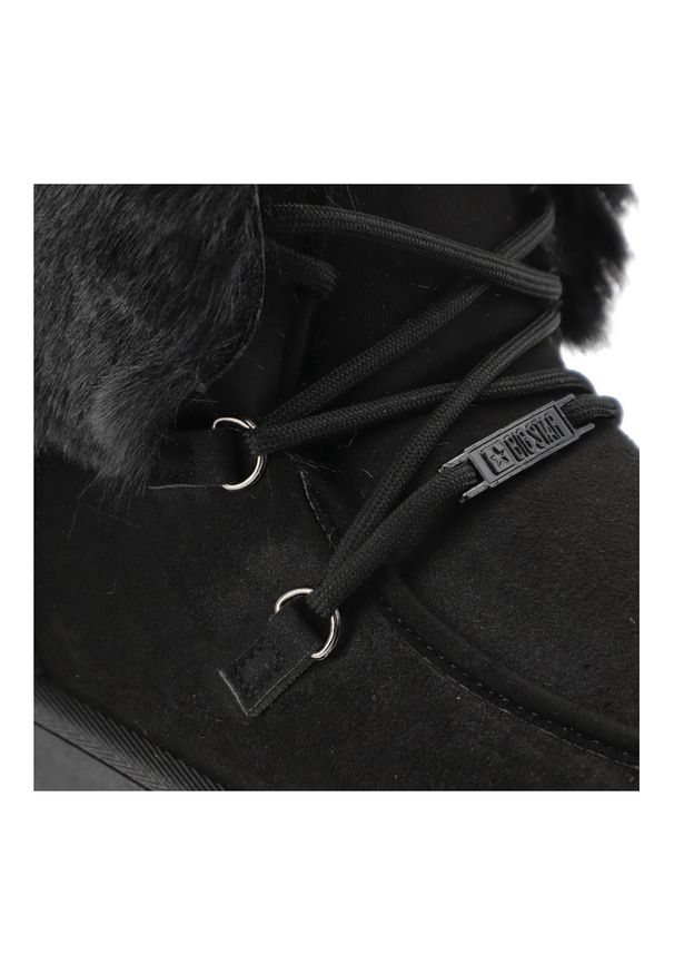 Big-Star - Czarne Śniegowce Big Star Ocieplane Obuwie Damskie. Kolor: czarny. Materiał: futro. Szerokość cholewki: normalna. Sezon: zima. Styl: klasyczny, elegancki