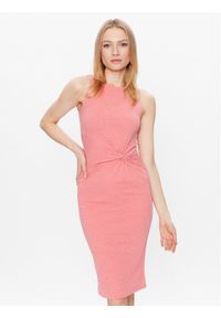 Guess Sukienka dzianinowa Ernestine W3GK25 KBPF0 Różowy Slim Fit. Kolor: różowy. Materiał: syntetyk