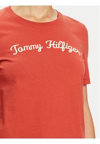 TOMMY HILFIGER - Tommy Hilfiger T-Shirt Script WW0WW42589 Czerwony Regular Fit. Kolor: czerwony. Materiał: bawełna #4