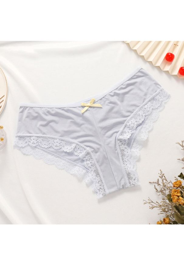 Intica - Koronkowe szorty z wycięciami bielizna damska Eurielle. Kolor: niebieski. Materiał: koronka. Wzór: koronka