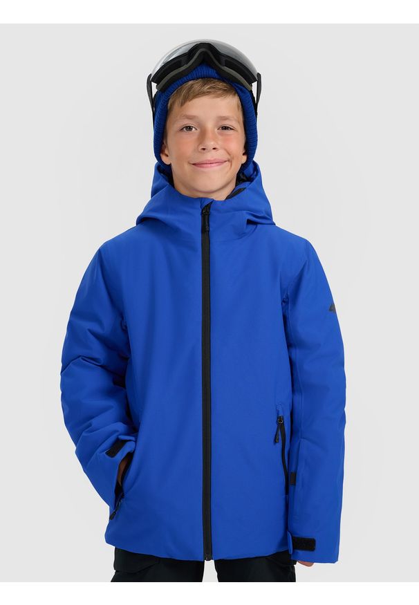 4f - 4F Kurtka narciarska membrana 5000 chłopięca - niebieska 158 (12-13 lat). Kolor: niebieski. Materiał: poliester, materiał. Wzór: gładki. Sezon: lato