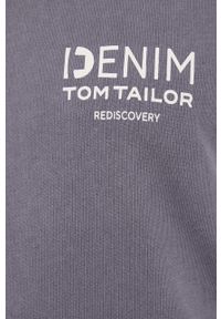 Tom Tailor bluza bawełniana męska kolor szary z nadrukiem. Okazja: na co dzień. Kolor: szary. Materiał: bawełna. Wzór: nadruk. Styl: casual