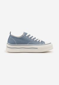 Born2be - Niebieskie Klasyczne Trampki na Grubej Podeszwie Natileva. Okazja: na co dzień. Kolor: niebieski. Materiał: jeans. Szerokość cholewki: normalna. Styl: klasyczny #3