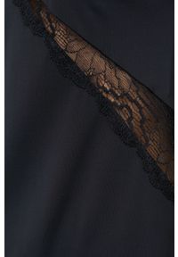 Chantelle Koszula nocna kolor czarny. Kolor: czarny. Materiał: koronka, dzianina