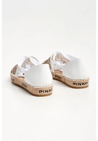 Pinko - Espadryle Angelica PINKO. Materiał: skóra. Wzór: ażurowy, gładki, napisy #3