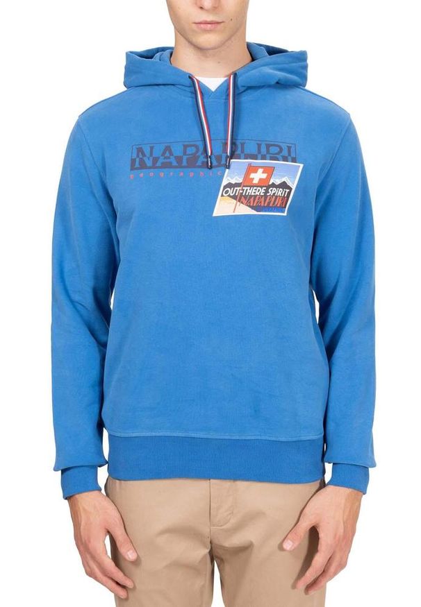 Bluza męska Napapijri B-Portalet Hooded. Kolor: niebieski