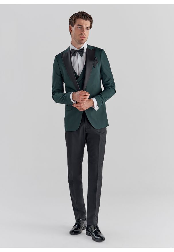 Pako Lorente - PAKO LORENTE – Kamizelka smokingowa P22SF-8S-005-Z-S. Materiał: poliester, wiskoza. Wzór: gładki. Styl: elegancki