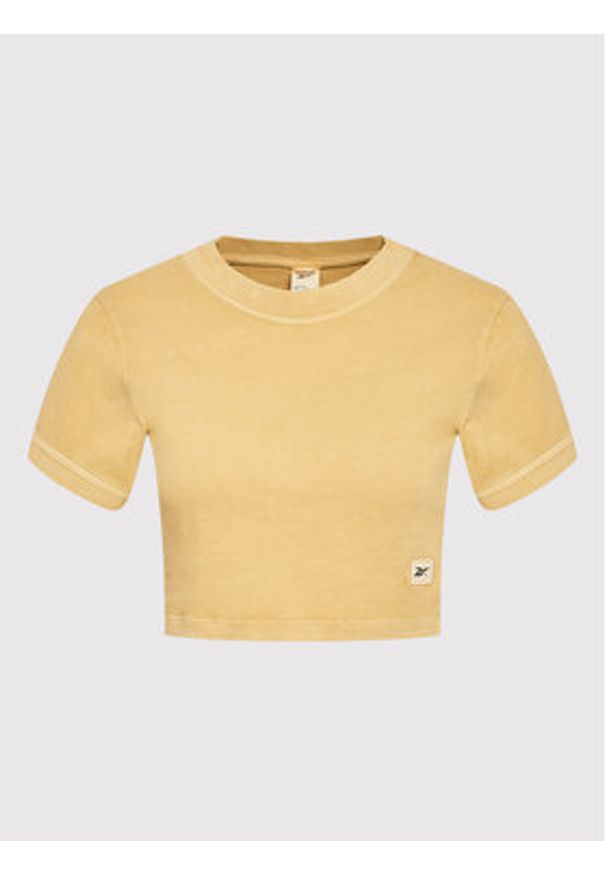 Reebok T-Shirt Natural Dye HK4969 Żółty Slim Fit. Kolor: żółty. Materiał: bawełna