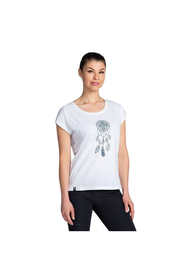 Koszulka damska Kilpi Roane. Kolor: biały. Sport: turystyka piesza