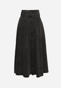 Born2be - Czarna Spódnica Jeansowa Maxi z Bawełny Nicollta. Kolor: czarny. Materiał: jeans, bawełna #3