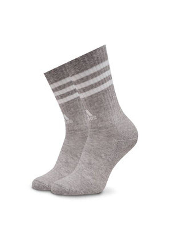 Adidas - adidas Skarpety wysokie unisex 3-Stripes Cushioned Crew Socks 3 Pairs IC1323 Szary. Kolor: szary. Materiał: bawełna