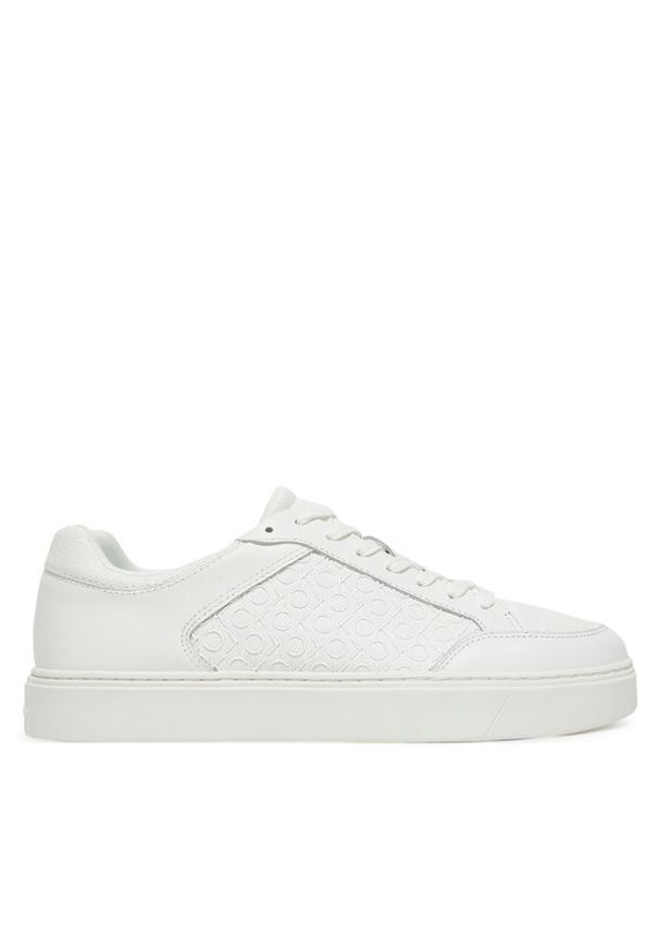 Calvin Klein Sneakersy Clean Cup Low Laceup Mono HM0HM01899 Biały. Kolor: biały. Materiał: skóra