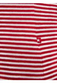 Big-Star - Koszulka damska na ramiączkach w prążek biało-czerwona Livia 603. Kolor: czerwony. Materiał: dzianina, prążkowany. Długość rękawa: na ramiączkach. Wzór: prążki. Sezon: lato. Styl: wakacyjny, sportowy