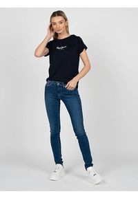 Pepe Jeans T-Shirt "Camila" | PL505292 | Camila | Kobieta | Granatowy. Okazja: na co dzień. Kolor: niebieski. Materiał: bawełna. Wzór: nadruk. Styl: casual