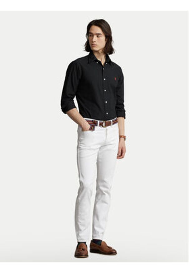 Polo Ralph Lauren Koszula Bsr 710772290 Czarny Custom Fit. Typ kołnierza: polo. Kolor: czarny. Materiał: bawełna