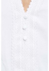 medicine - Medicine bluzka damska kolor biały z aplikacją. Kolor: biały. Materiał: koronka. Długość rękawa: długi rękaw. Długość: długie. Wzór: aplikacja #5