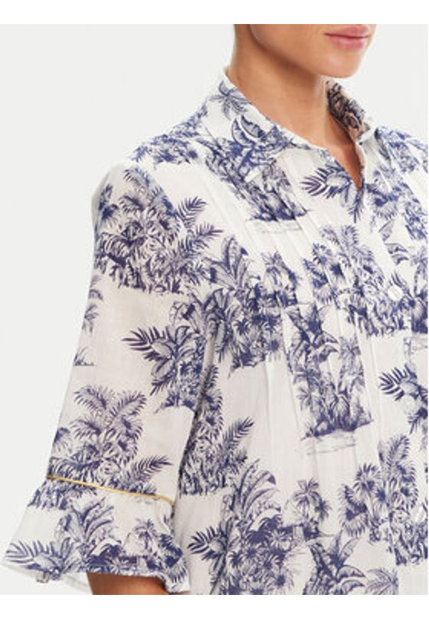 Iconique Sukienka koszulowa IC25-076 Biały Relaxed Fit. Kolor: biały. Materiał: bawełna. Typ sukienki: koszulowe