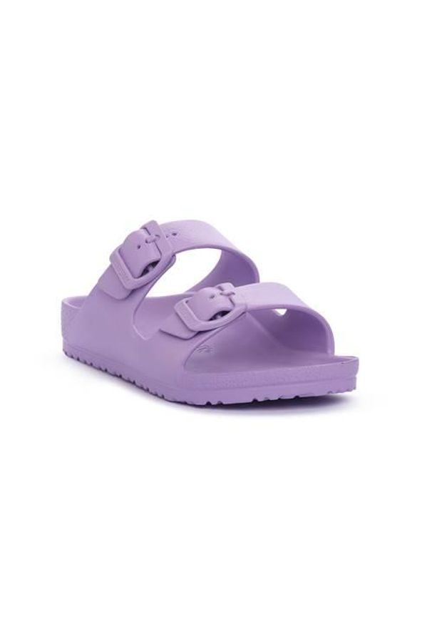 Klapki dla dzieci Birkenstock Arizona. Kolor: fioletowy. Materiał: syntetyk, materiał