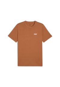 Koszulka na co dzień Męska Puma T-Shirt Bawełniana Sportowa. Kolor: brązowy. Materiał: bawełna. Sport: fitness