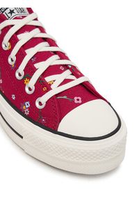 Converse Trampki Chuck Taylor All Star Lift Platform Embroidered Floral Patchwork A15535C Bordowy. Kolor: czerwony. Materiał: materiał. Obcas: na platformie #4