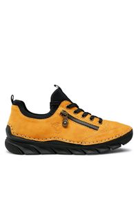 Rieker Sneakersy 55073-68 Żółty. Kolor: żółty. Materiał: skóra #1
