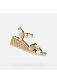 Damskie sandały z klinem Geox Ischia Corda. Kolor: żółty. Sezon: lato #1