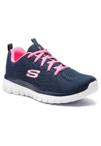 skechers - Skechers Sneakersy Get Connected 12615/NVHP Granatowy. Kolor: niebieski. Materiał: materiał