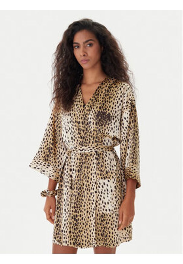 Juicy Couture Szlafrok JCLRB225506 Beżowy. Kolor: beżowy. Materiał: syntetyk